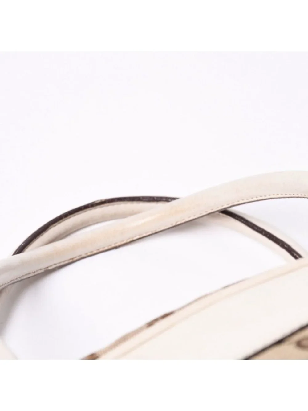 Gucci Guuci GG Canvas Shoulder Bag Beige White